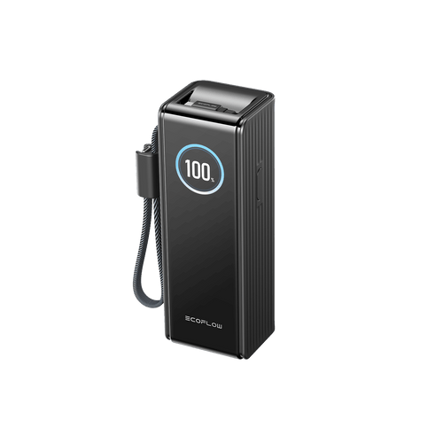 Batterie externe EcoFlow RAPID (25 000 mAh, 170 W, 100 W, câbles rétractables intégrés) Black