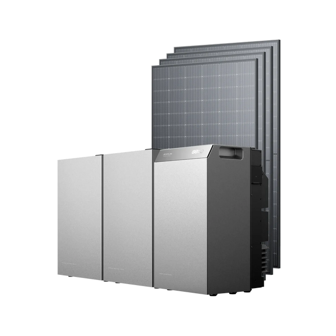 EcoFlow STREAM 5000 STREAM 5000 + 2 × batteries d’extension 5000 + 8 × panneaux solaires rigides de 500 W