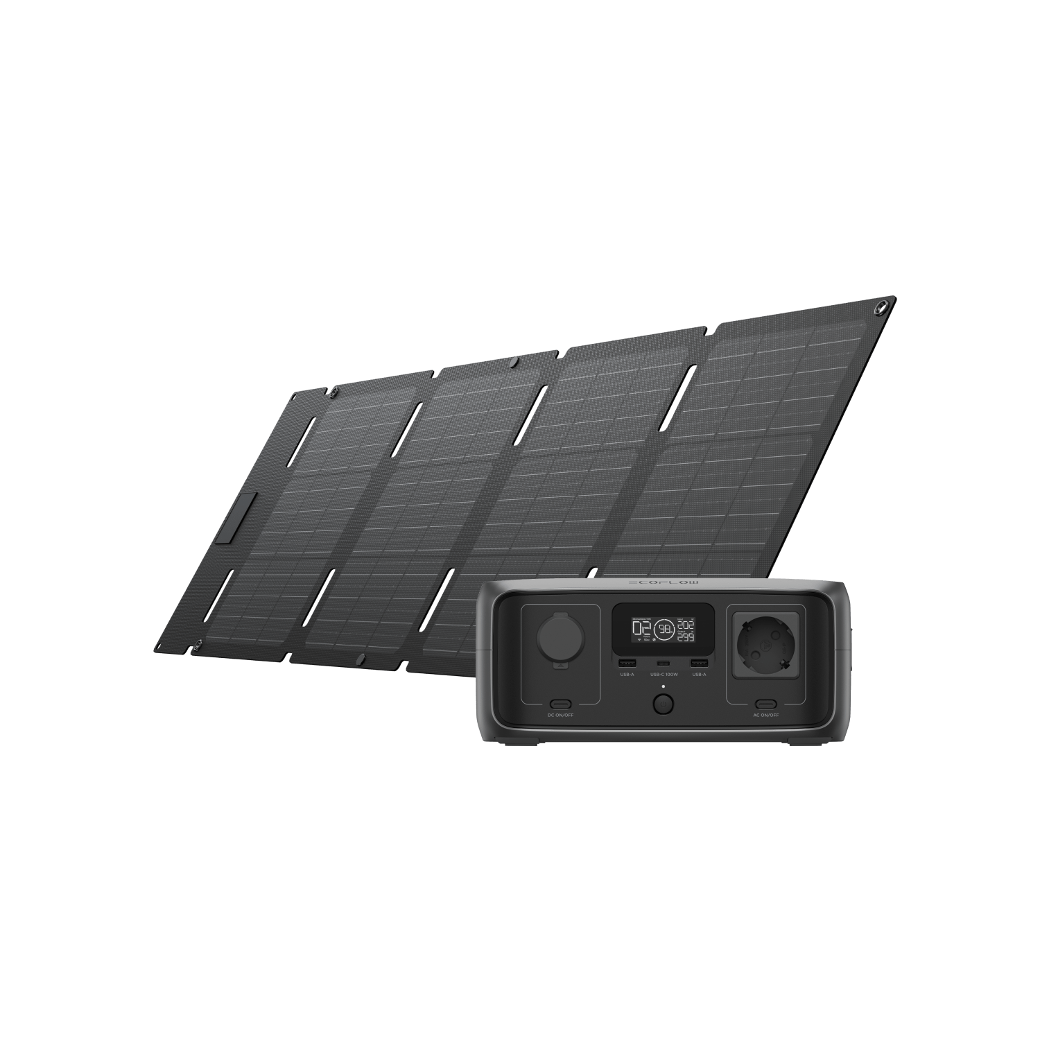 RIVER 3 (ASI) + Panneau solaire portable EcoFlow 45 W (USB-C)