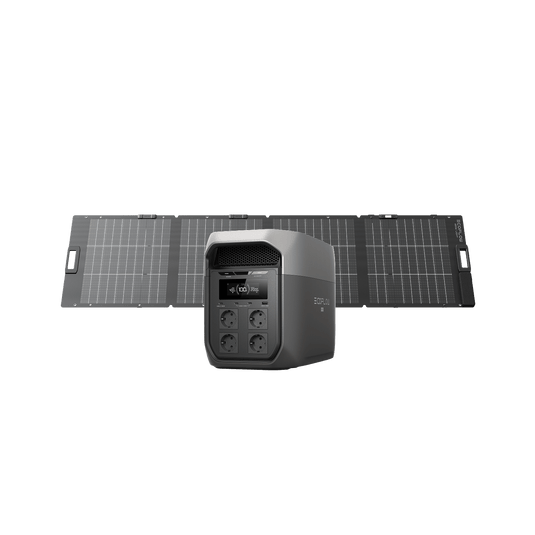 Station électrique portable de la gamme EcoFlow DELTA 3 Max DELTA 3 Max / Panneau solaire portable bifacial NextGen 220 W