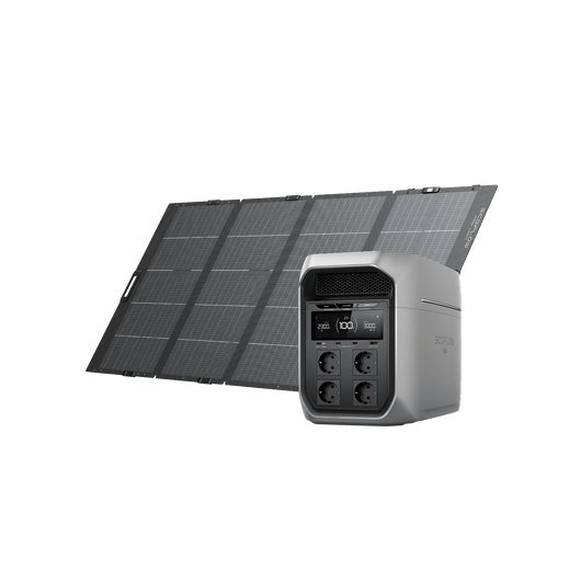 Station électrique portable de la gamme EcoFlow DELTA 3 Max (2 048 Wh) DELTA 3 Max Plus (2 048 Wh) / Panneau solaire portable léger 400 W